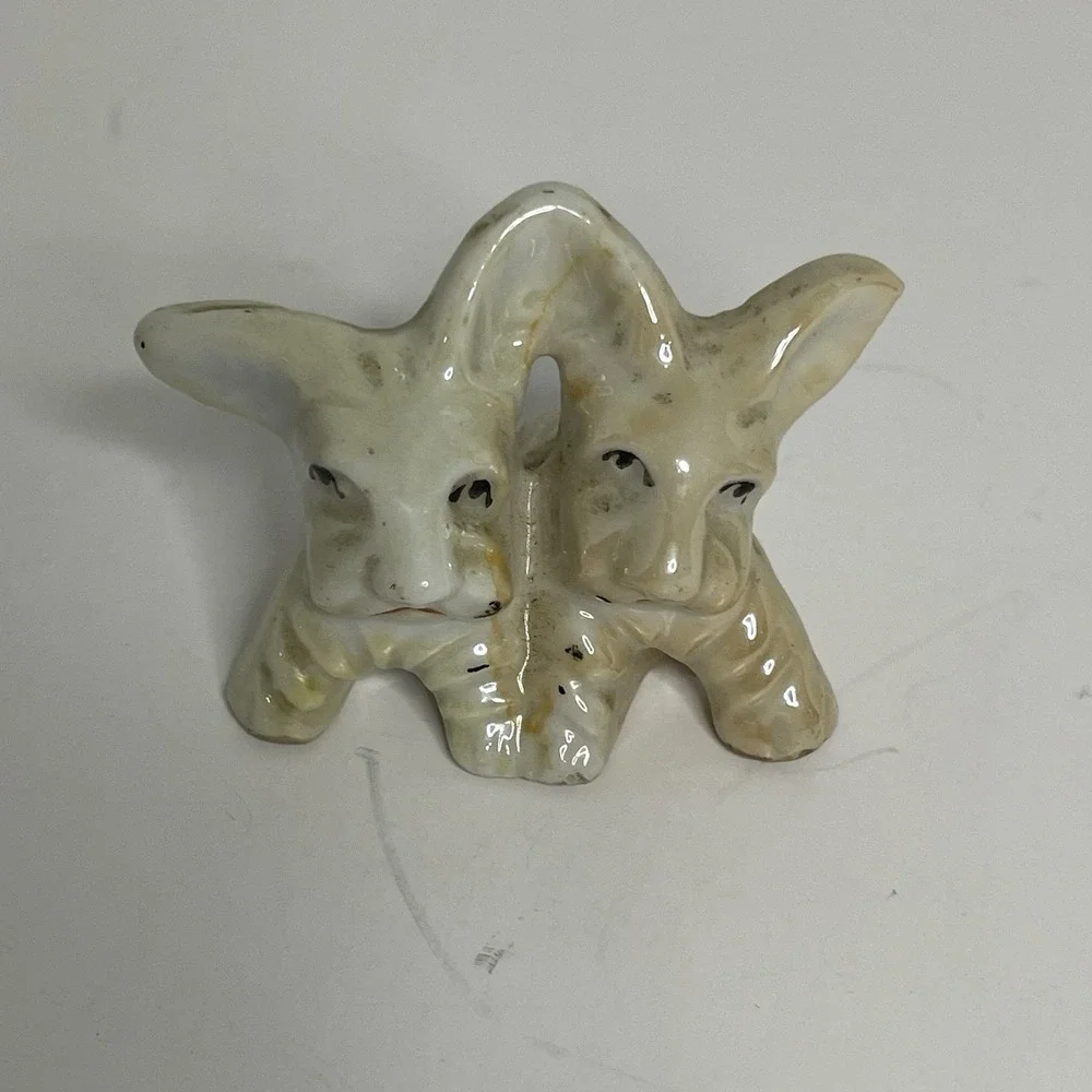 Miniature Porcelain Westie West Highland Terrier Pair Figurine Made In Japan